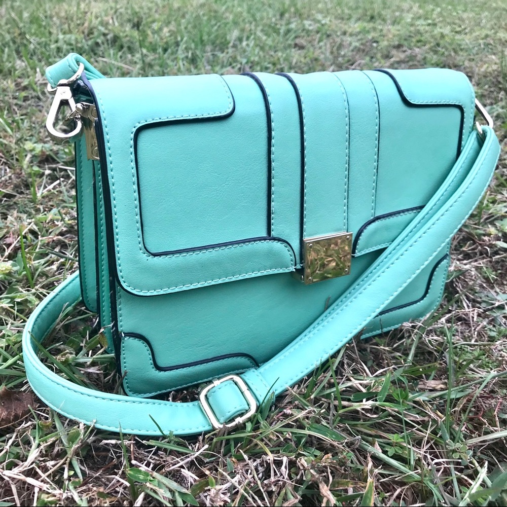 Melie Bianco Seafoam Green Crossbody Bag